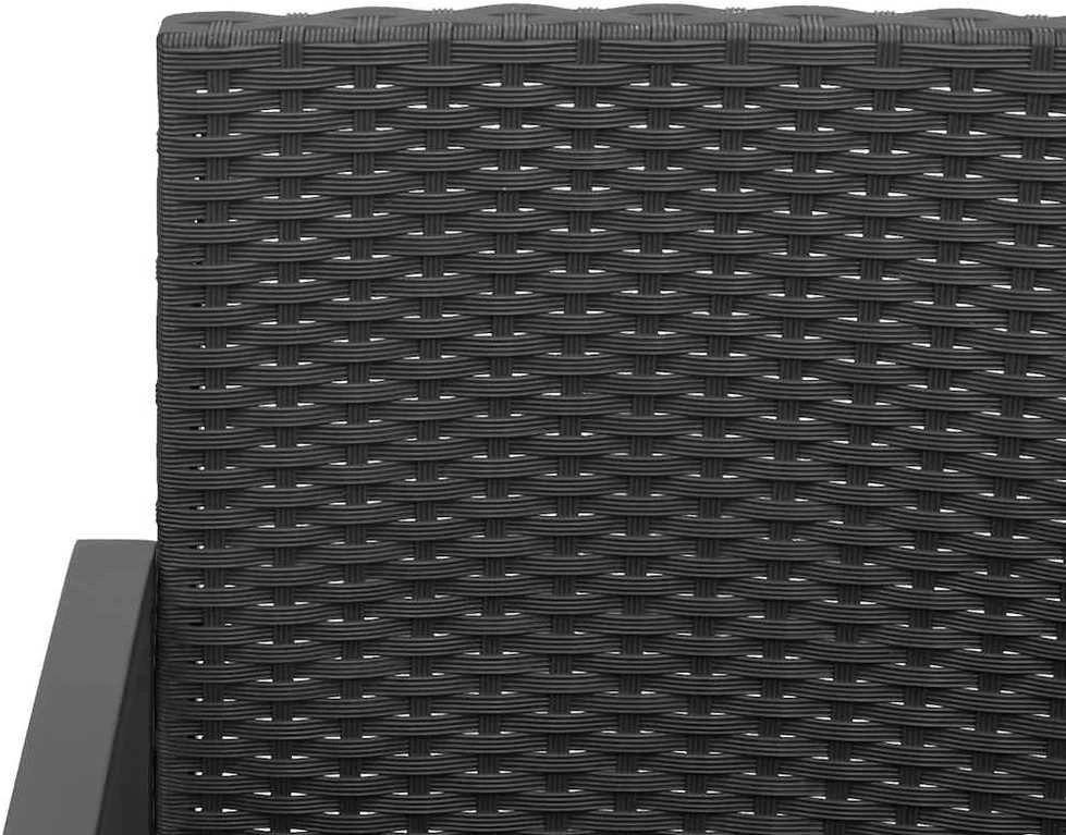 Lauko baldų komplektas Sodo komplektas su pagalvėlėmis, 5 dalių, juodas, PP ratanas