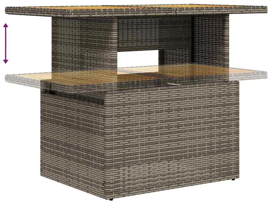 Lauko baldų komplektas Sodo komplektas su pagalvėlėmis, 5 dalių, poliratanas/akacija