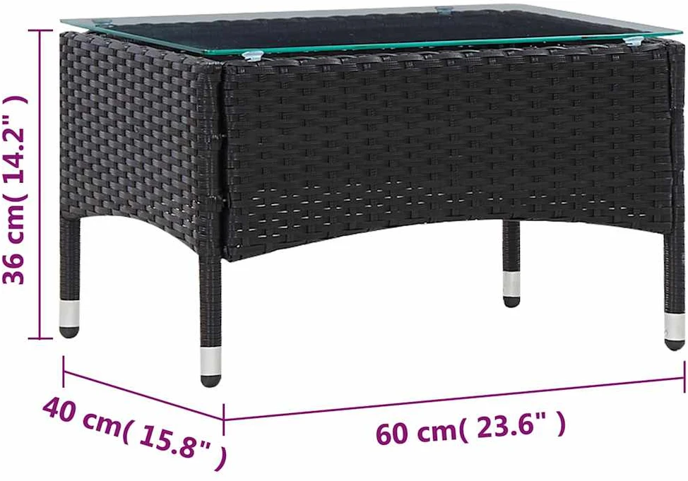 Lauko baldų komplektas Sodo komplektas su pagalvėlėmis, 5 dalių, juodas, poliratanas