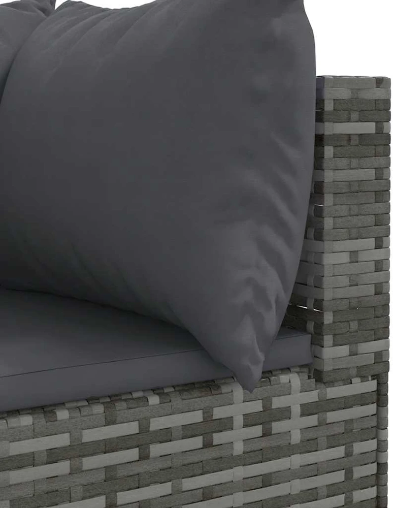 Sodo komplektas su pagalvėlėmis, 6 dalių, pilkas, poliratanas