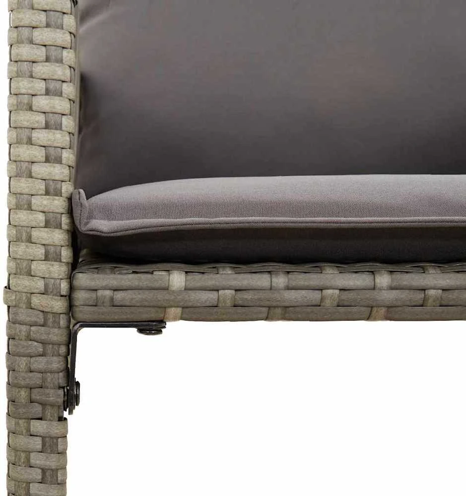 Sofa Sodo komplektas su pagalvėlėmis, 7 dalių, pilkas, poliratanas