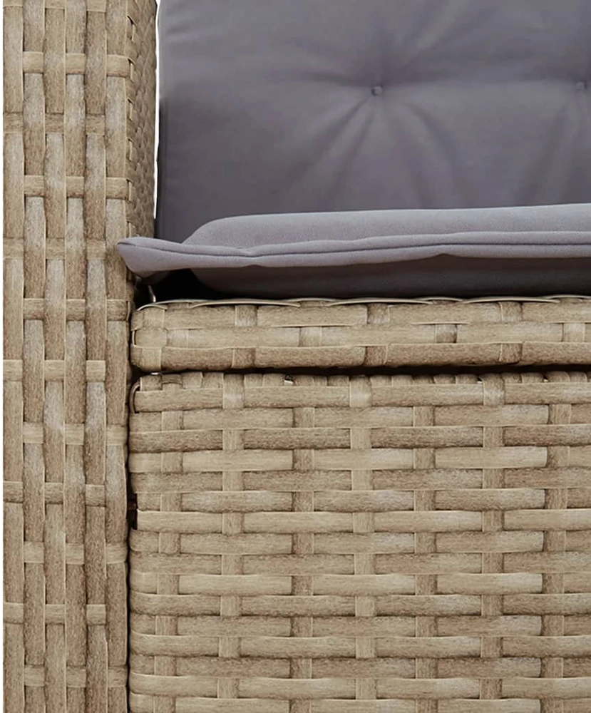 Sodo komplektas su pagalvėlėmis, 7 dalių, smėlio, poliratanas