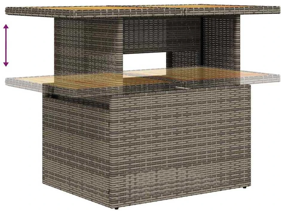Lauko baldų komplektas Sodo komplektas su pagalvėlėmis, 7 dalių, poliratanas/akacija