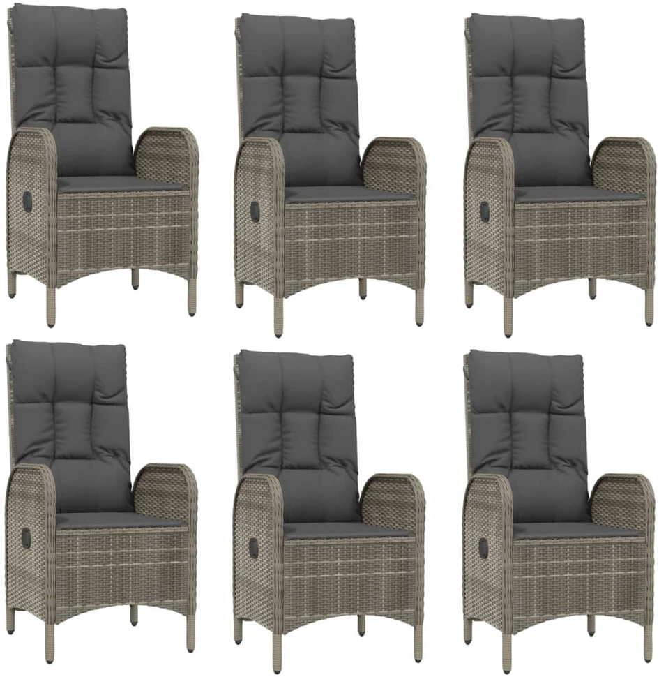 Sodo komplektas su pagalvėlėmis, 7 dalių, pilkas, poliratanas