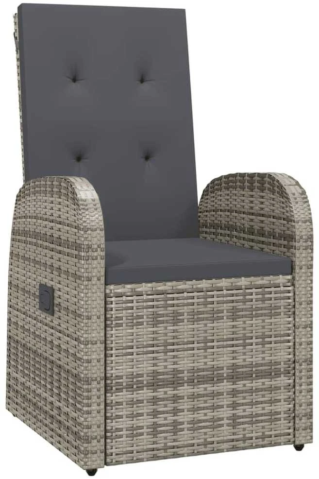 Lauko baldų komplektas Sodo komplektas su pagalvėlėmis, 7 dalių, pilkas, poliratanas