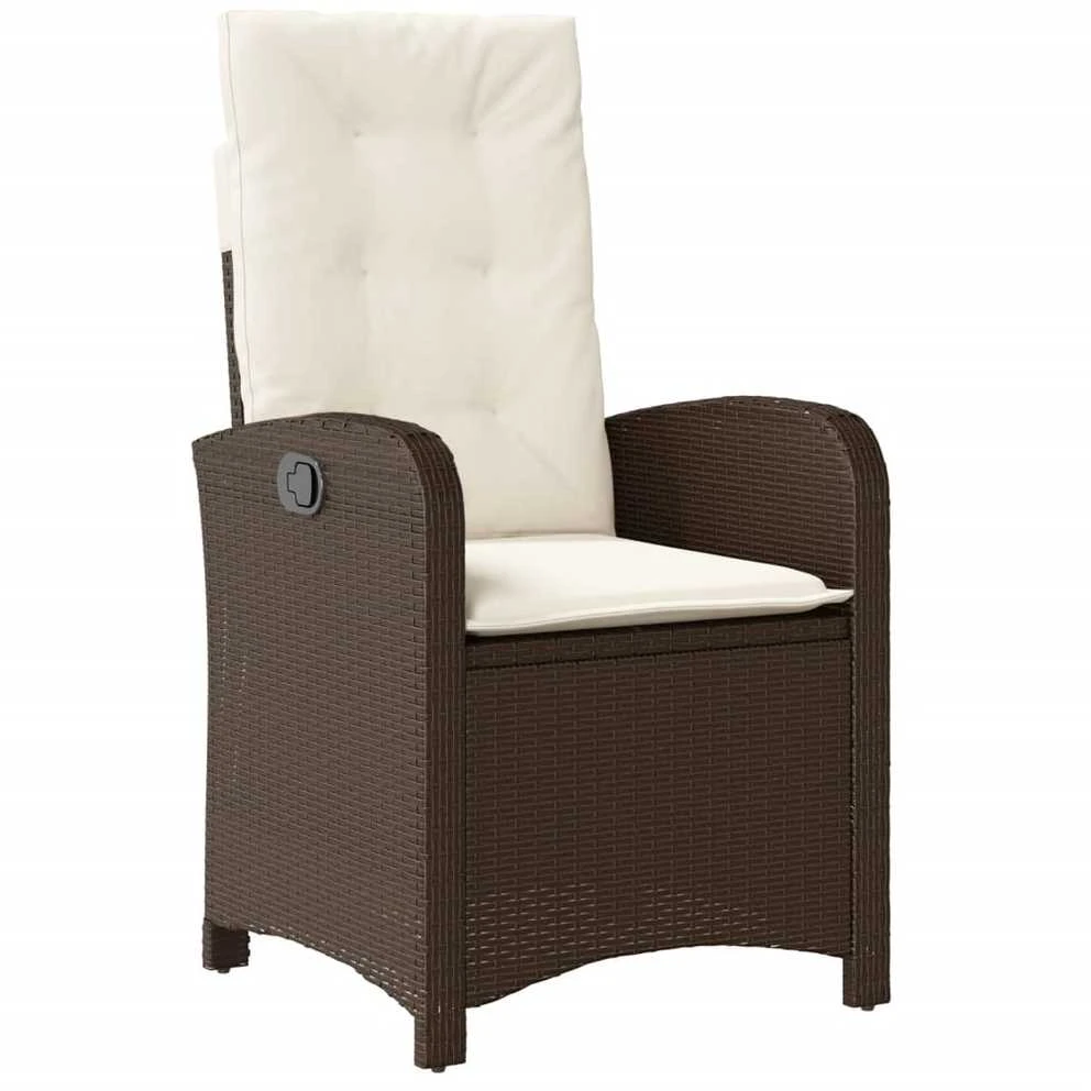Lauko baldų komplektas Sodo komplektas su pagalvėlėmis, 7 dalių, rudas, poliratanas
