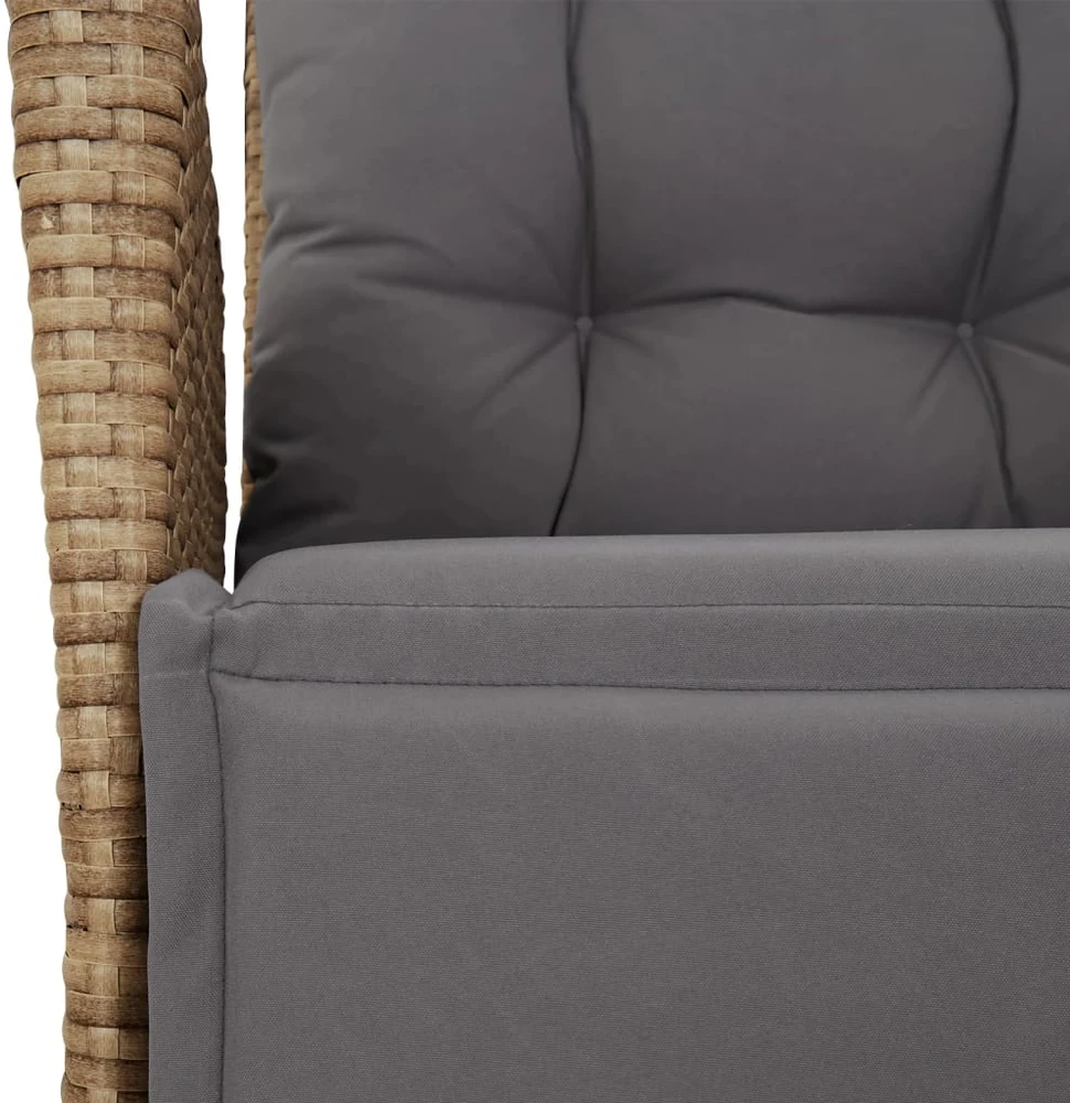 Sodo komplektas su pagalvėlėmis, 7 dalių, smėlio, poliratanas