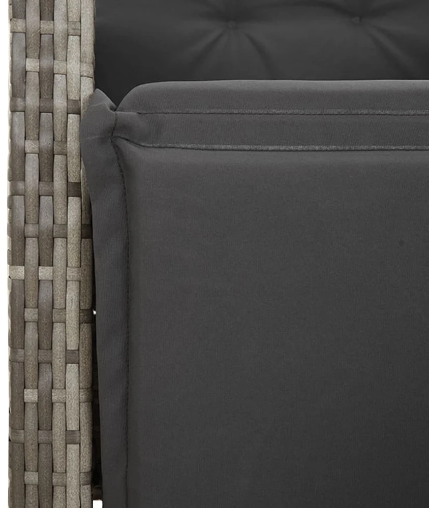 Sodo komplektas su pagalvėlėmis, 7 dalių, pilkas, poliratanas