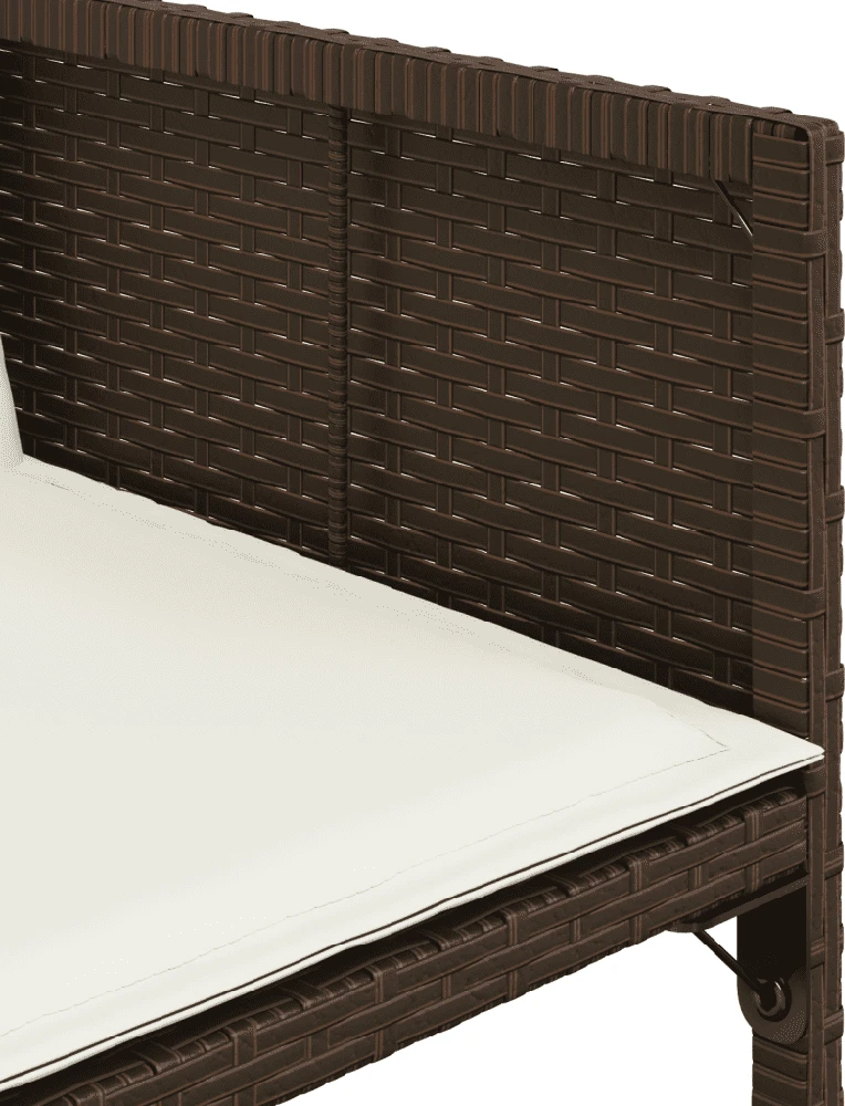 Sofa Sodo komplektas su pagalvėlėmis, 7 dalių, rudas, poliratanas