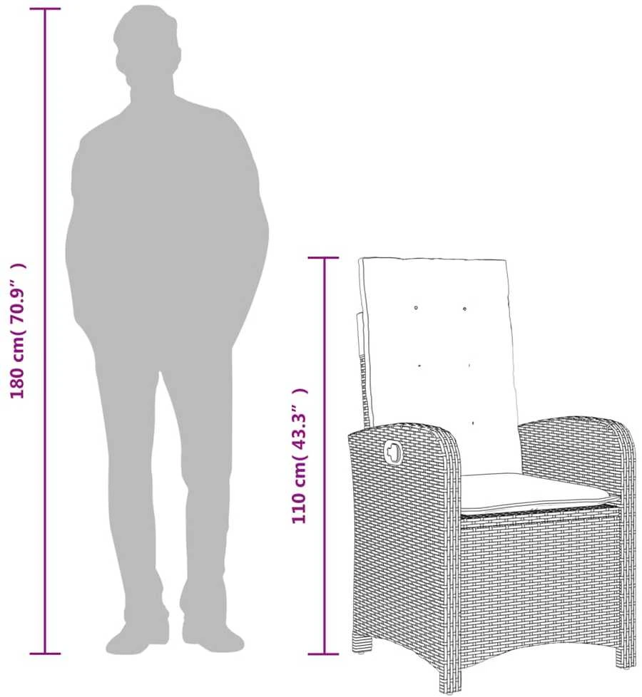 Lauko baldų komplektas Sodo komplektas su pagalvėlėmis, 7 dalių, smėlio, poliratanas