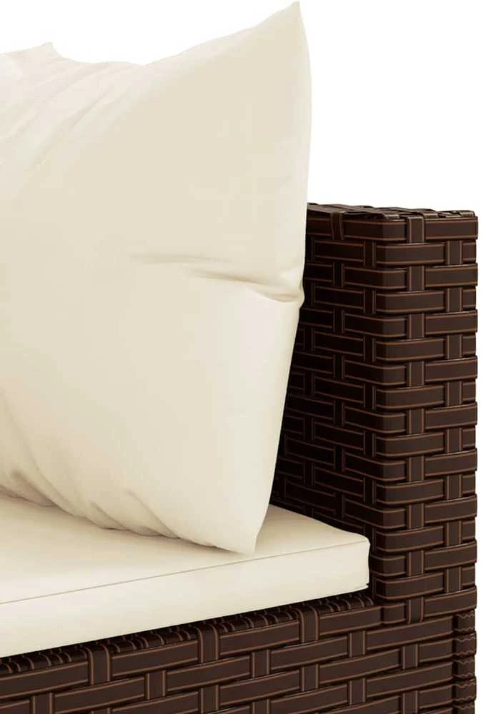 Lauko baldų komplektas Sodo komplektas su pagalvėlėmis, 8 dalių, rudas, poliratanas