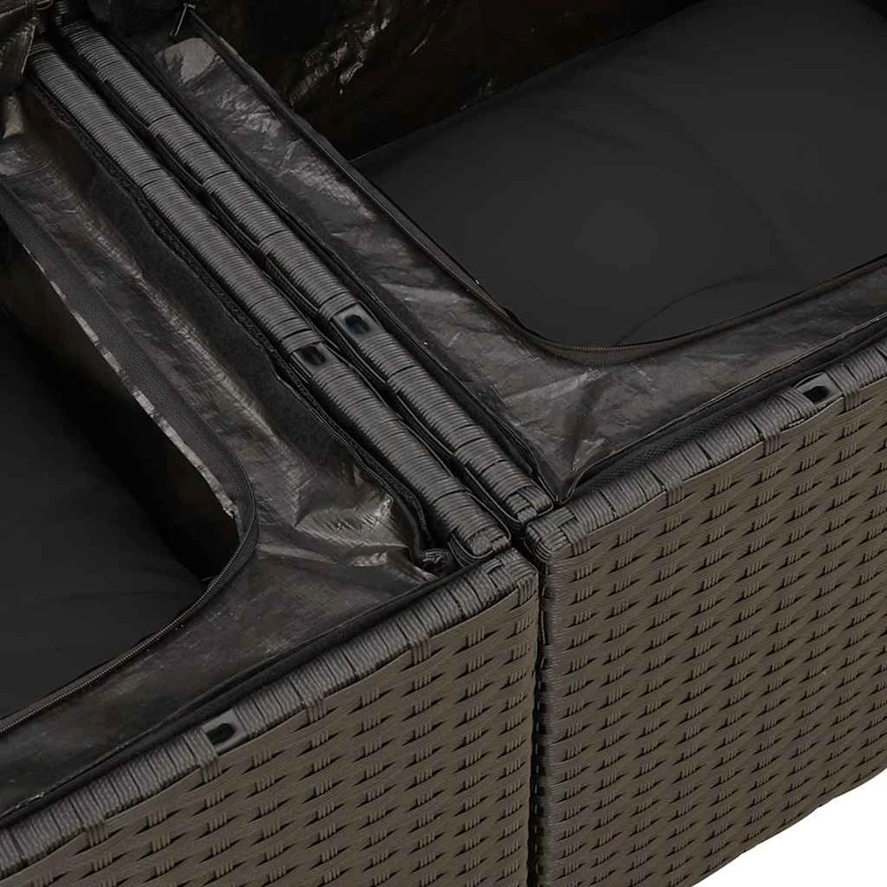 Lauko baldų komplektas Sodo komplektas su pagalvėlėmis, 8 dalių, poliratanas/akacija