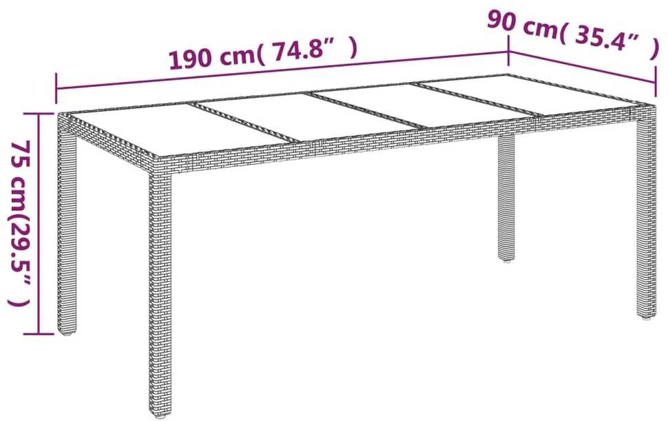 Lauko baldų komplektas Sodo komplektas su pagalvėlėmis, 9 dalių, pilkas, poliratanas