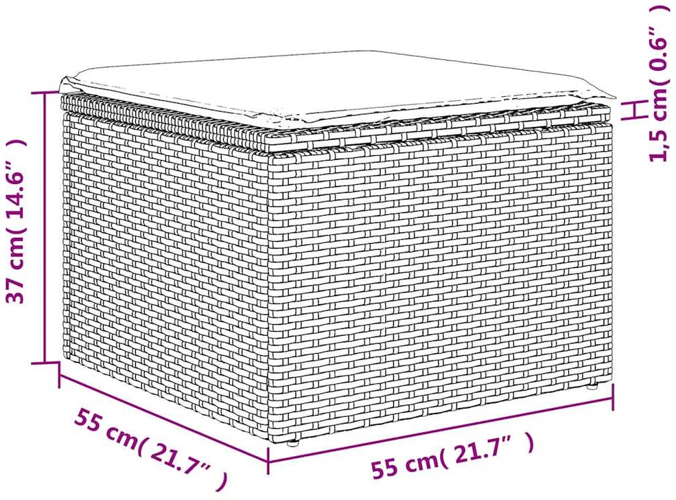 Lauko baldų komplektas Sodo komplektas su pagalvėlėmis, 9 dalių, juodas, poliratanas