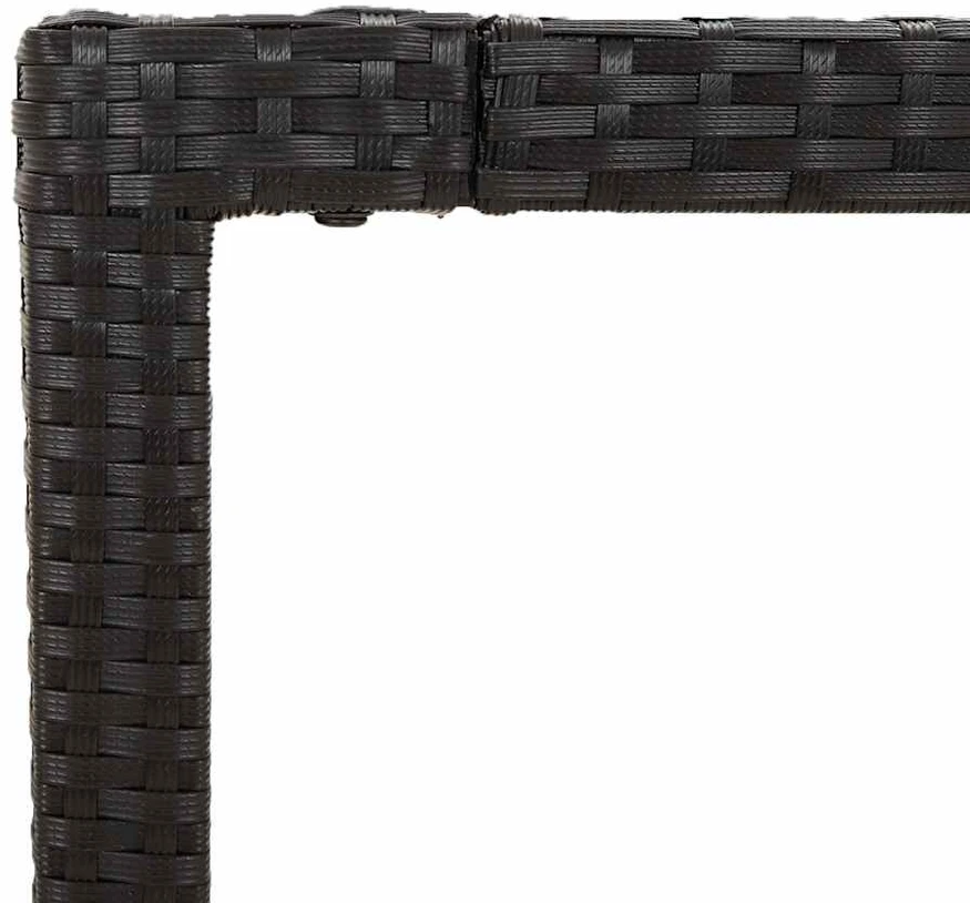 Lauko baldų komplektas Sodo komplektas su pagalvėlėmis, 9 dalių, juodas, poliratanas