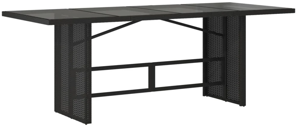 Lauko baldų komplektas Sodo komplektas su pagalvėlėmis, 9 dalių, juodas, poliratanas