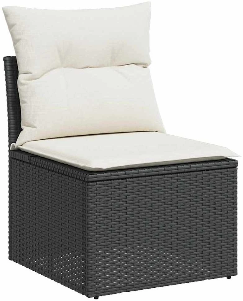 Lauko baldų komplektas Sodo komplektas su pagalvėlėmis, 9 dalių, poliratanas/akacija