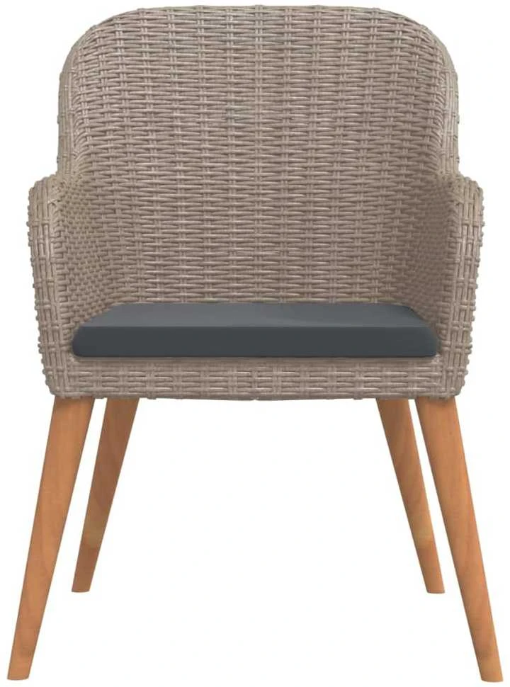 Lauko baldų komplektas Sodo komplektas su pagalvėlėmis, 9 dalių, rudas