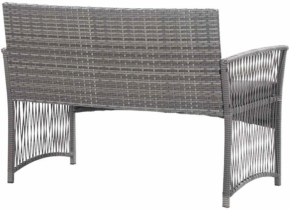 Lauko baldų komplektas Sodo komplektas su pagalvėmis, 4 dalių, antracito, ratanas