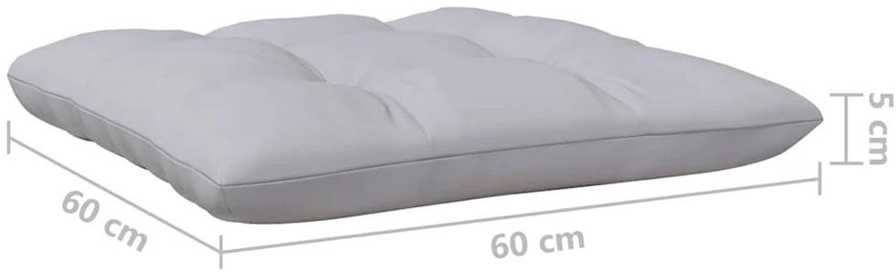 Sodo komplektas su pilkomis pagalvėmis, 7 dalių, pušis