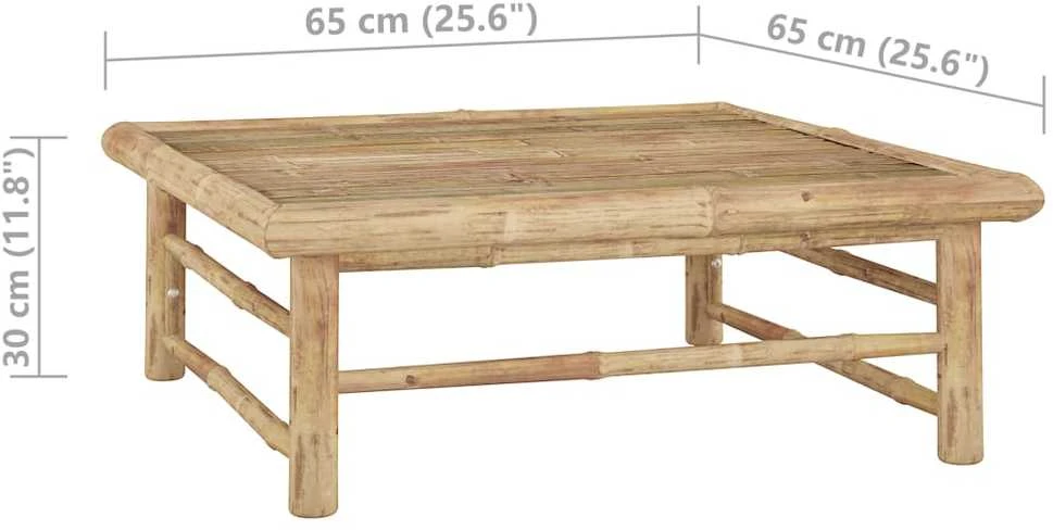 Lauko baldų komplektas Sodo komplektas su pilkomis pagalvėmis, 12 dalių, bambukas