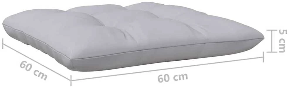 Sodo komplektas su pilkomis pagalvėmis, 3 dalių, pušis