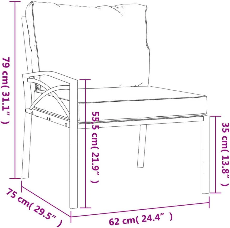 Lauko baldų komplektas Sodo komplektas su smėlio pagalvėlėmis, 7 dalių, plienas