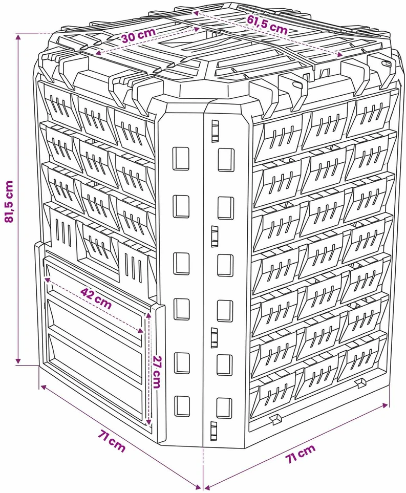 Sodo kompostinė Juoda 71 x 71 x 81,5 cm 100% PP