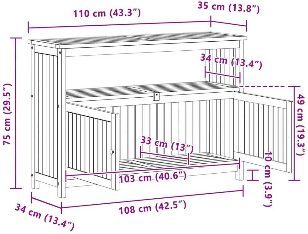Sodo konsolinis stalas Šviesus akacijų 110 x 35 x 75 cm
