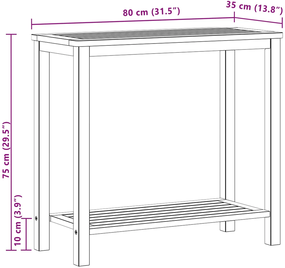Sodo konsolinis stalas Šviesus akacijų 80 x 35 x 75 cm