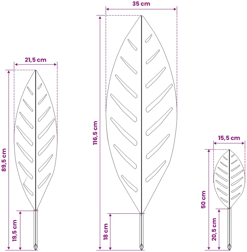 Sodo kuolas 3 vnt. 116,5 x 35 x 3 cm Antracito Plienas