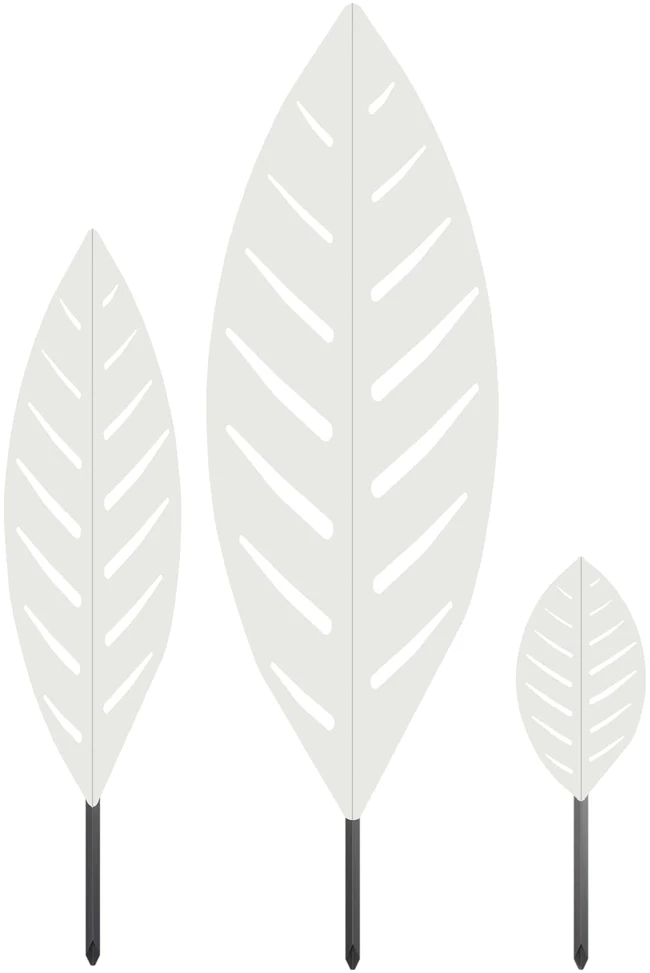 Sodo kuolas 3 vnt. 116,5 x 35 x 3 cm Balta Plienas
