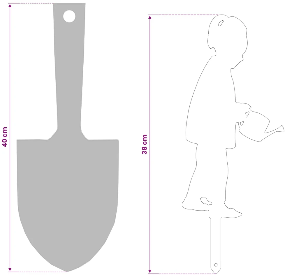 Sodo kuolas 38 x 15 cm Plienas Balta