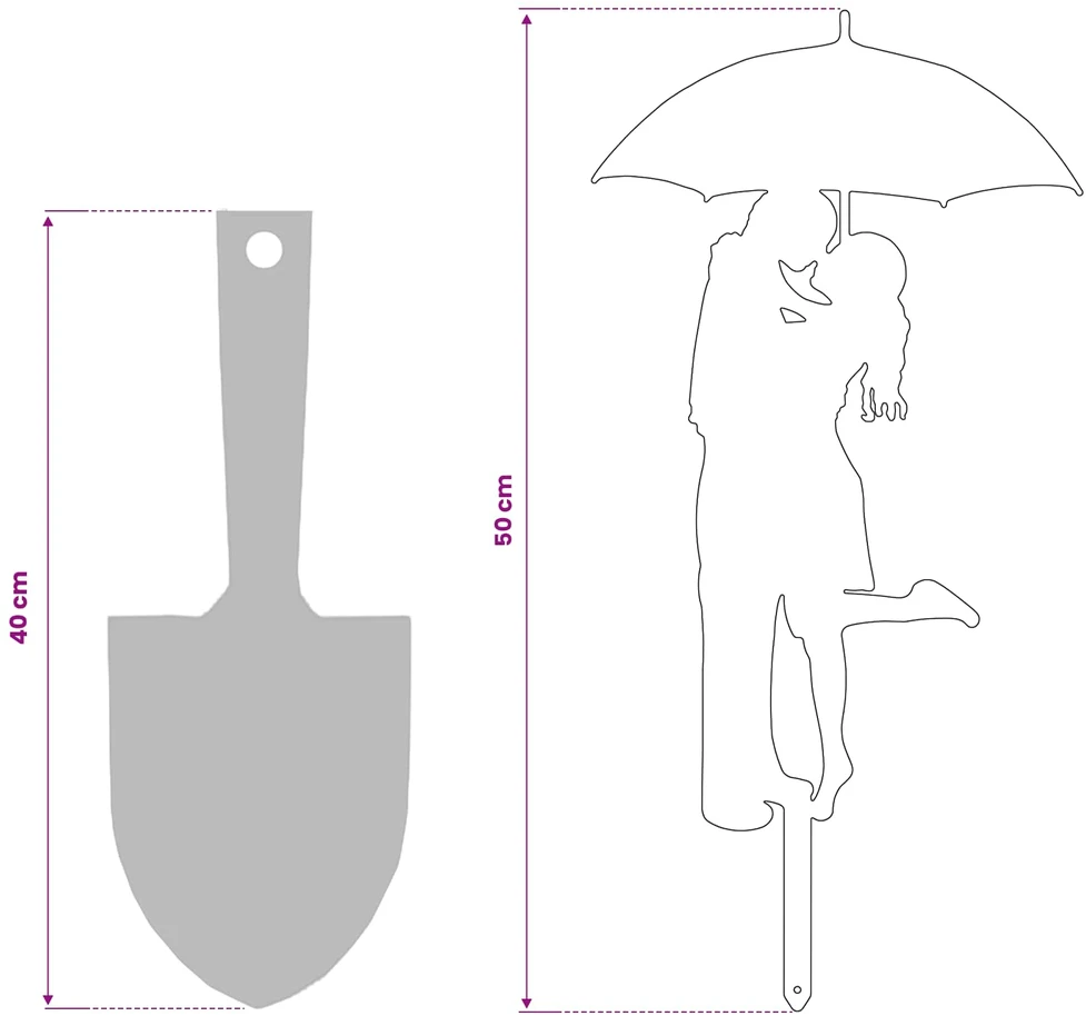Sodo kuolas 50 x 24,5 cm Plienas Antracito
