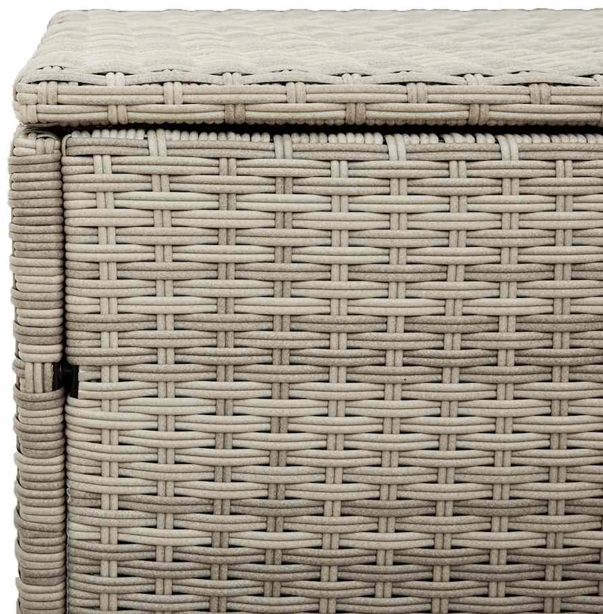 sodo laikymo dėžutė šviesiai pilka 110x50x58 cm poliratanas