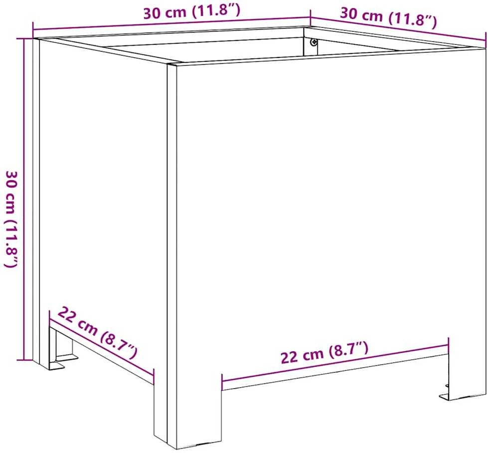 Sodo loveliai, 2vnt., 30x30x30cm, galvanizuotas plienas