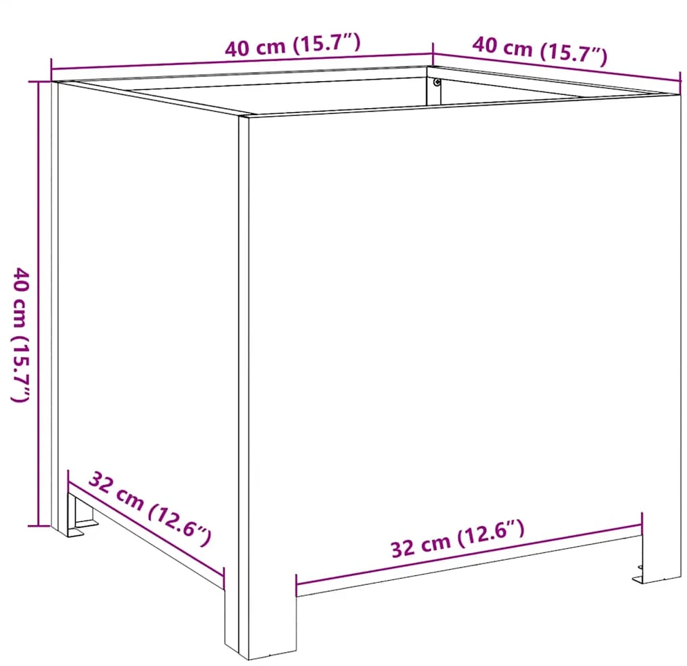 Sodo loveliai, 2vnt., 40x40x40cm, galvanizuotas plienas