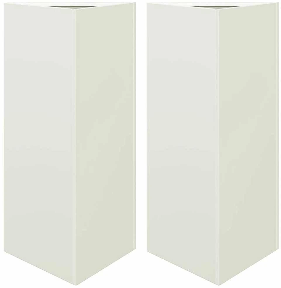 Sodo loveliai, 2vnt., balti, 40x34,5x75cm, plienas, trikampiai