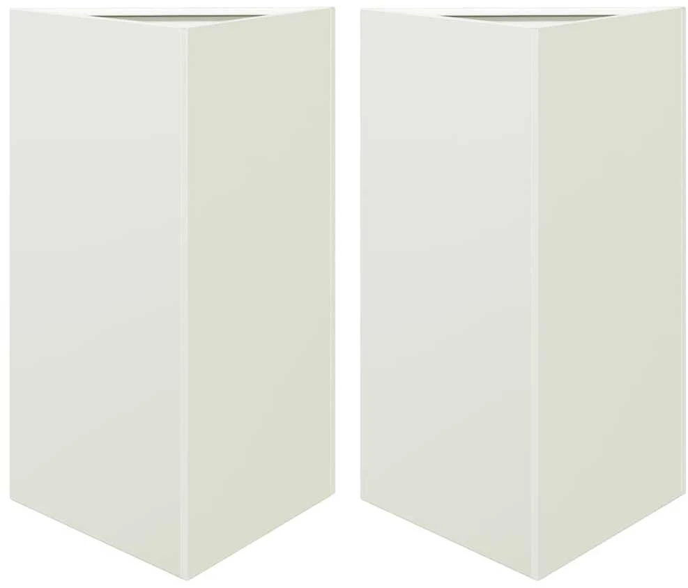 Sodo loveliai, 2vnt., balti, 50x43x75cm, plienas, trikampiai