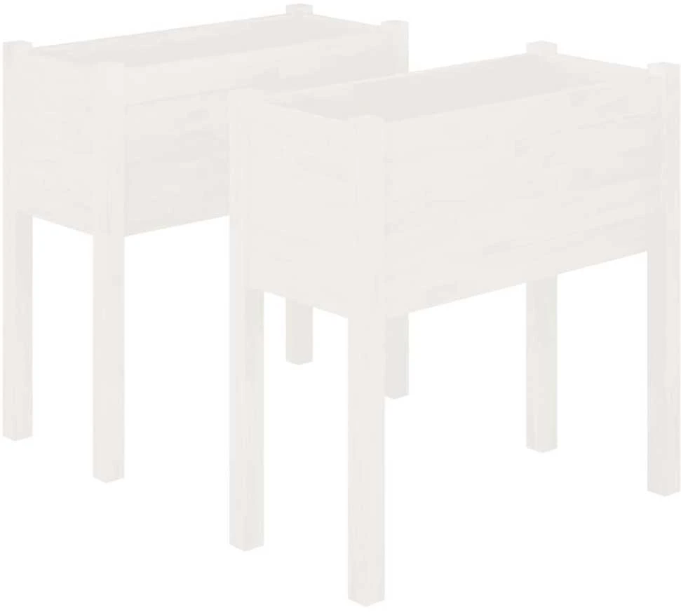 Sodo loveliai, 2vnt., balti, 70x31x70cm, pušies masyvas