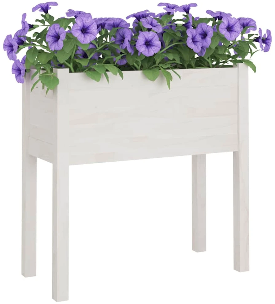 Sodo loveliai, 2vnt., balti, 70x31x70cm, pušies masyvas