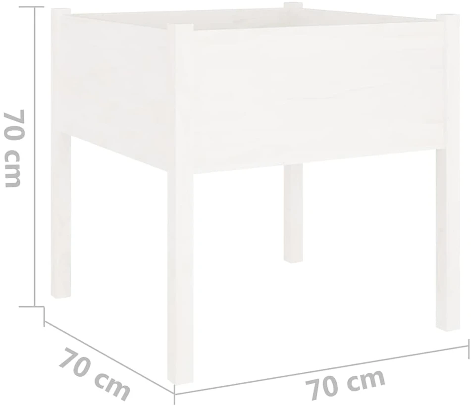 Sodo loveliai, 2vnt., balti, 70x70x70cm, pušies masyvas