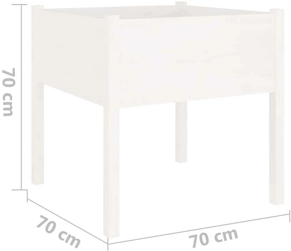 Sodo loveliai, 2vnt., balti, 70x70x70cm, pušies masyvas