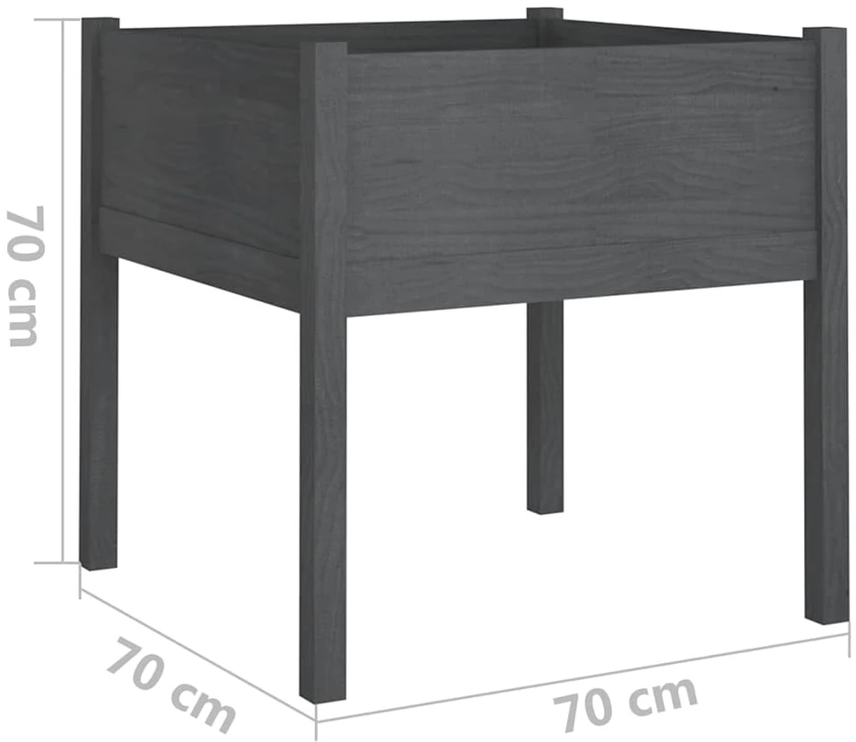 Sodo loveliai, 2vnt., pilki, 70x70x70cm, pušies masyvas