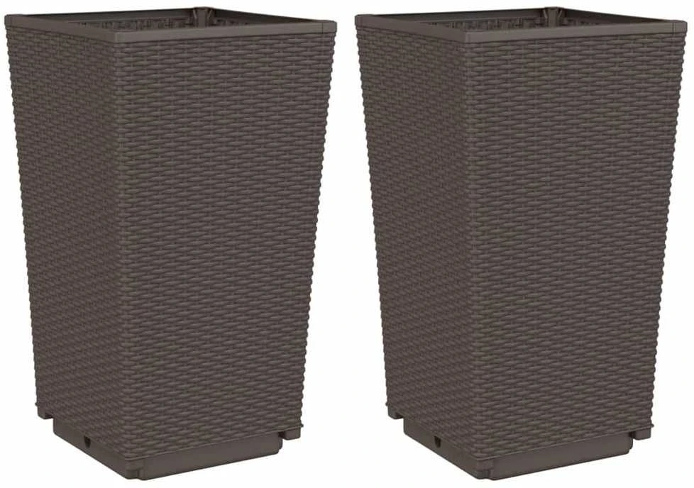Sodo loveliai, 2vnt., rudos spalvos, 32,5x32,5x57cm, PP