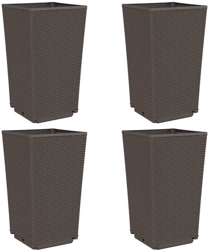 Sodo loveliai, 4vnt., rudos spalvos, 32,5x32,5x57cm, PP