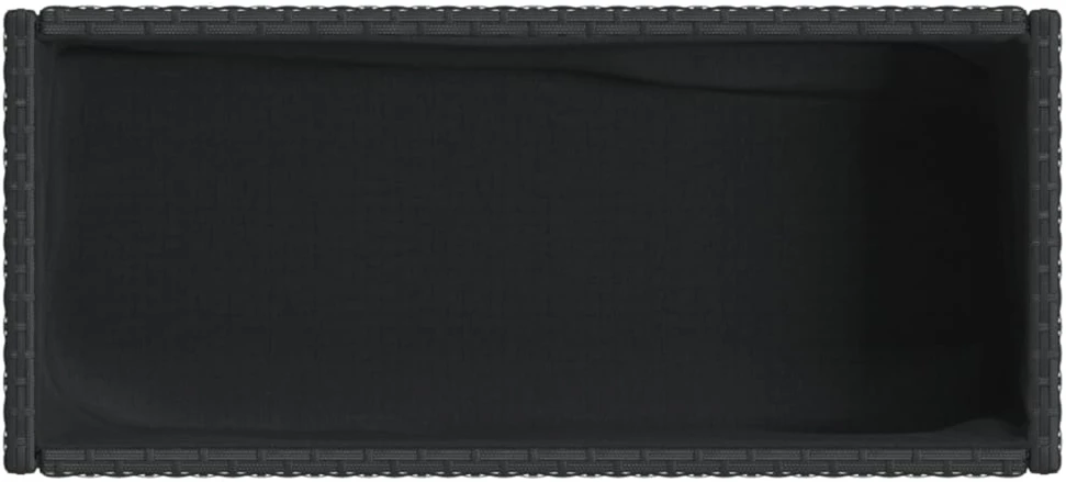 Sodo loveliai su lentyna, 2vnt., juodi, 70x28x70cm, poliratanas