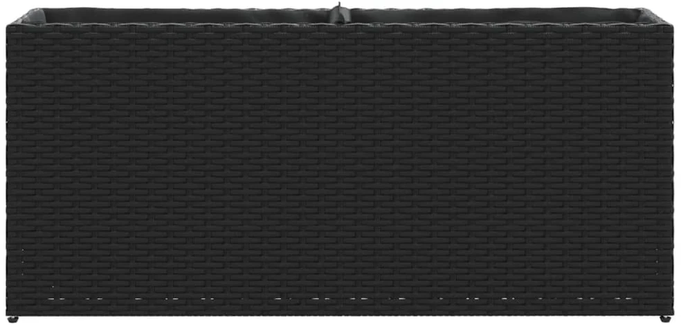 Sodo loveliai su lentyna, 2vnt., juodi, 90x20x40cm, poliratanas
