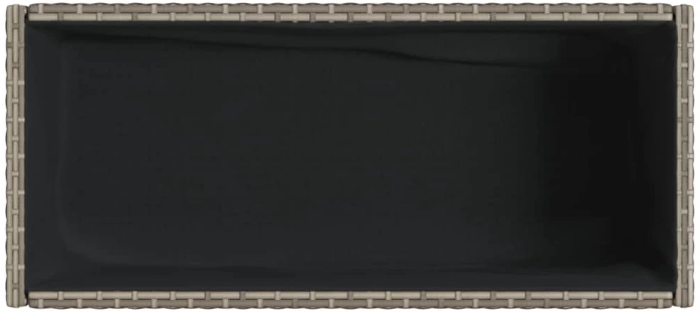 Sodo loveliai su lentyna, 2vnt., pilki, 90x40x75cm, poliratanas