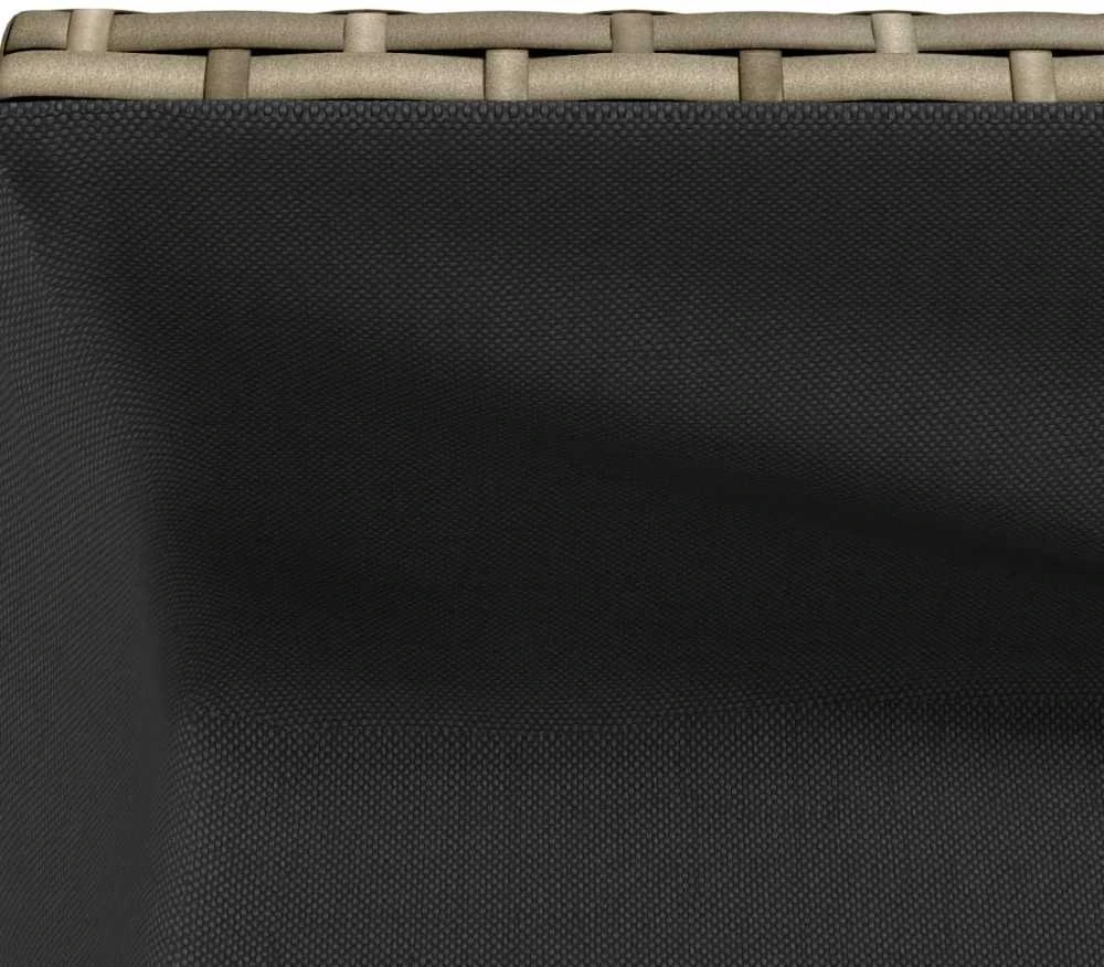 Sodo loveliai su lentyna, 2vnt., pilki, 70x28x70cm, poliratanas